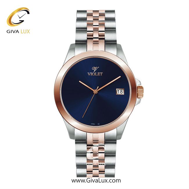 ساعت مچی اورجینال مردانه ویولت VIOLET رزگلد-نقره ای | رزگلد-نقره ای| سرمه ای| کد رفرنس 0589/2